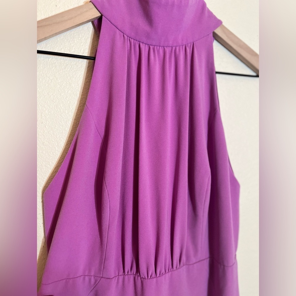 Halston Dress - Women’s 4 Purple - Designer Halter Knee Length - Picture 6 of 10